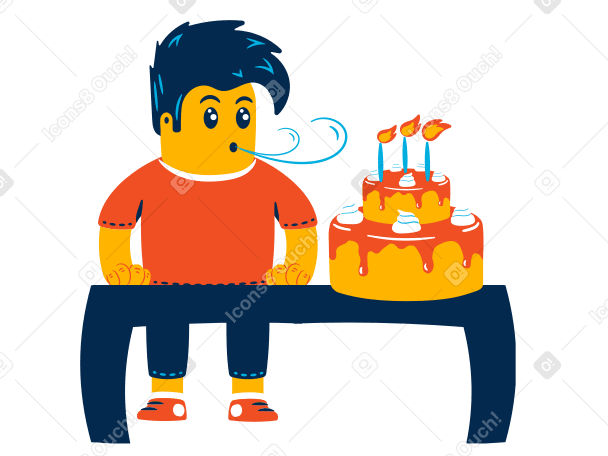少年は彼の誕生日を祝う PNG、SVG