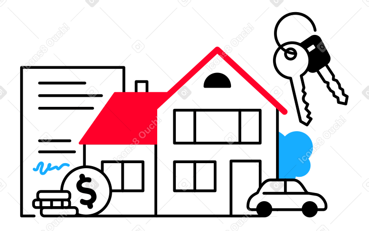 Real estate insurance Illustration in PNG, SVG