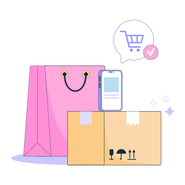 Ilustración animada de Entrega de compras en GIF, Lottie (JSON), AE