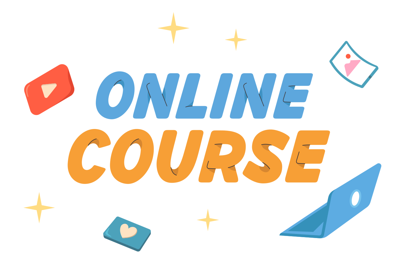 Online course lettering Illustration in PNG, SVG