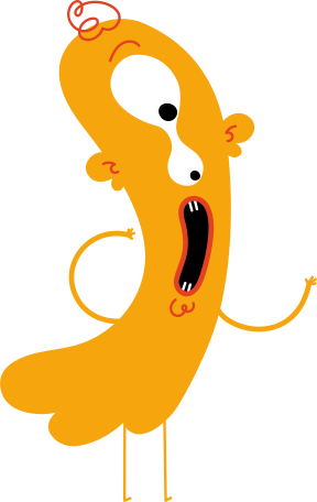 yellow character screaming Illustration in PNG, SVG