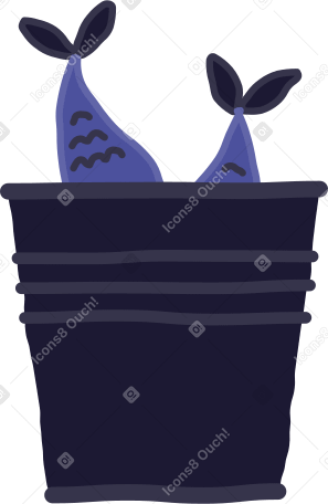bucket of fish Illustration in PNG, SVG