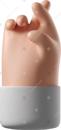 3D White skin hand with crossed fingers PNG, SVG