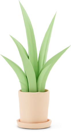 3D Hellgrüne pflanze in beigem topf PNG, SVG