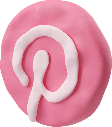 Dreiviertelansicht eines runden pinkfarbenen pinterest-logos PNG, SVG