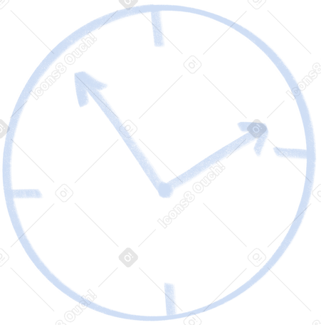 big blue simple clock Illustration in PNG, SVG