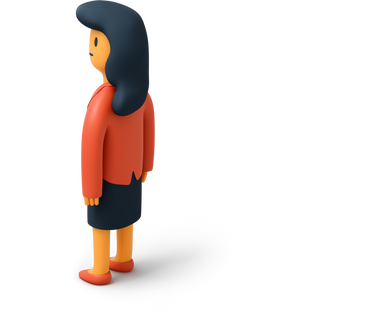 Back view of woman in suit looking left PNG, SVG