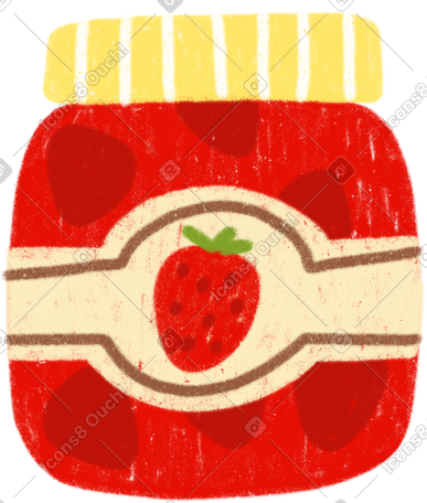 strawberry jam jar PNG, SVG