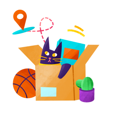 Delivery concept with box and geolocation icon PNG, SVG