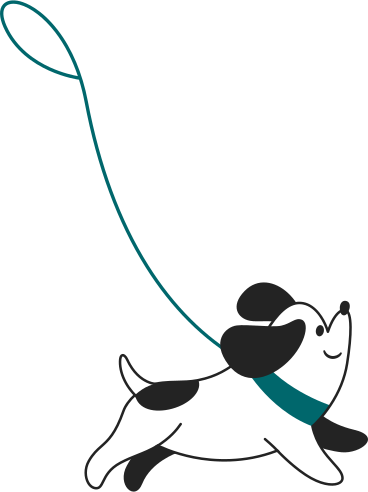 dog on a leash PNG, SVG