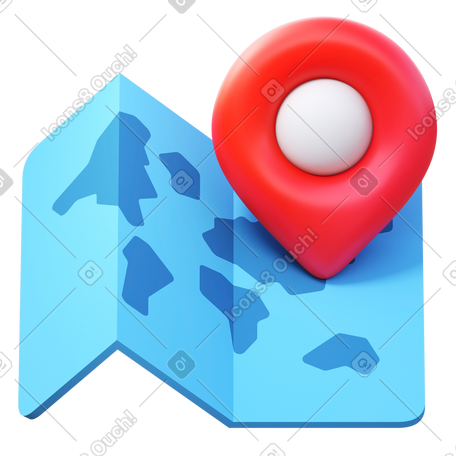 3D map marker PNG, SVG