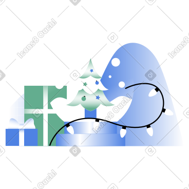 雪球、圣诞装饰品和礼物 PNG, SVG