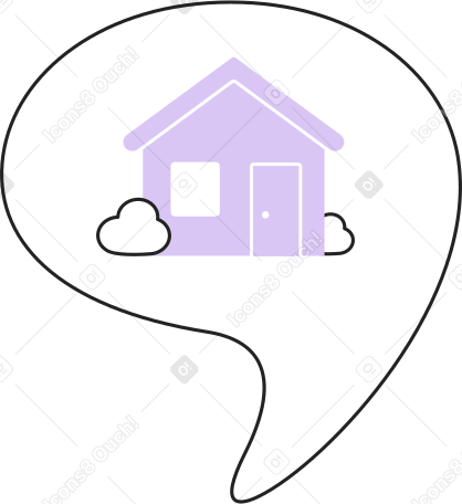 bubble with house Illustration in PNG, SVG