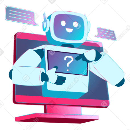 Asistente de chatbot respondiendo preguntas en línea PNG, SVG