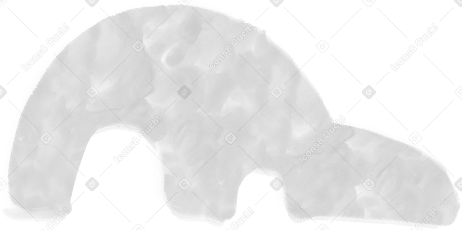 Forme de grande colline grise avec deux arches PNG, SVG