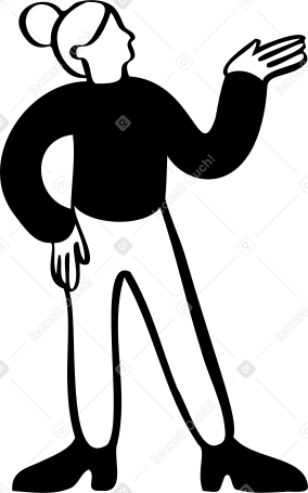 woman with her hand on a hip looking up PNG, SVG