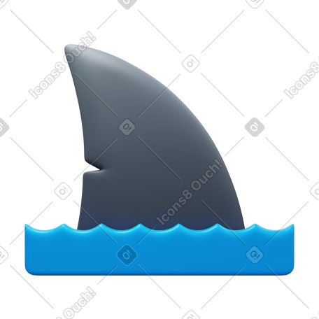 3D shark PNG, SVG