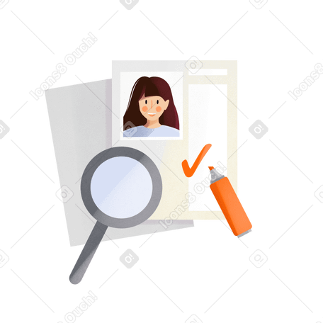 Perfect candidate's cv found Illustration in PNG, SVG
