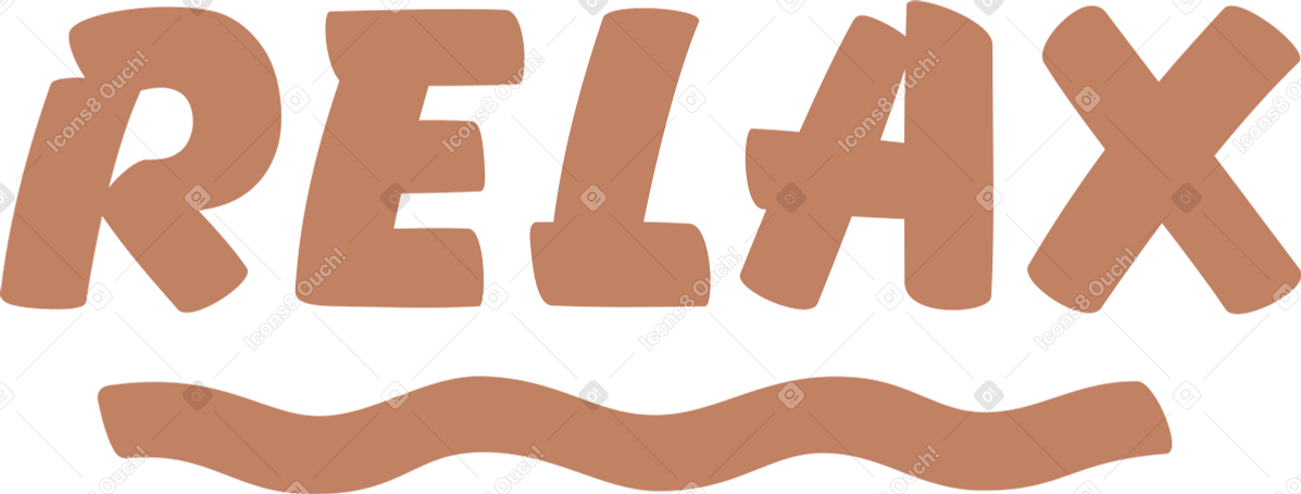 text relax with wavy line PNG、SVG