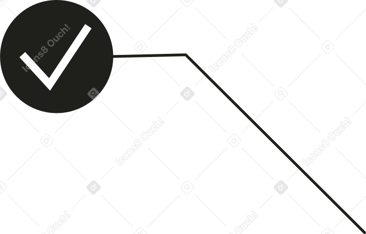 검은색 원 안의 체크 표시 PNG, SVG