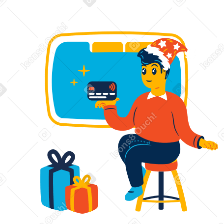 Christmas shopping Illustration in PNG, SVG
