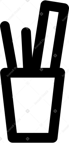 glass with stationery Illustration in PNG, SVG