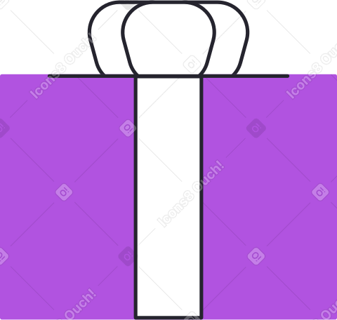 dark purple gift with a tie Illustration in PNG, SVG