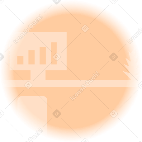 office desk background in a circle Illustration in PNG, SVG