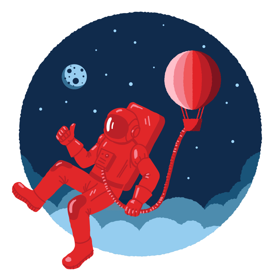 Unusual space traveller Illustration in PNG, SVG