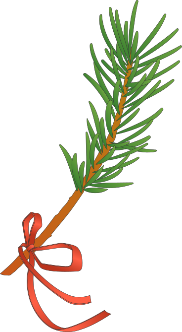 Weihnachtsbaumzweig mit schleife PNG, SVG