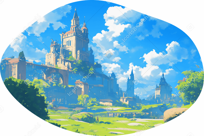 fantasy castle background PNG、SVG