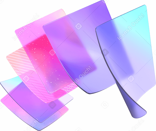 3D plastic cards floating in air PNG, SVG
