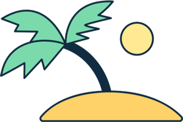 small palm tree with sun PNG, SVG