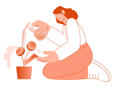 female investor growing her money tree PNG, SVG