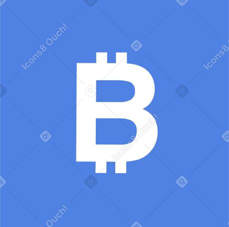 blue bitcoin sign PNG, SVG