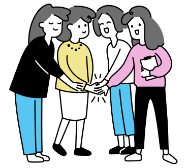 Donne di successo che impilano le mani insieme PNG, SVG