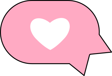 pink speech bubble with white heart PNG, SVG