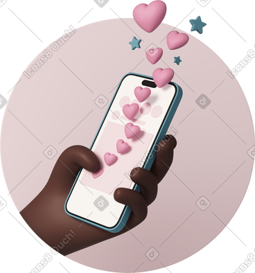 Hand pressing like heart button PNG, SVG