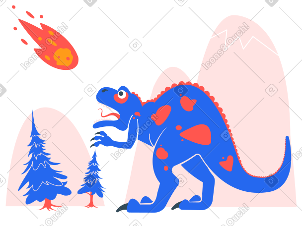 Dinosaurs' doomsday PNG, SVG