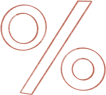 red percent symbol PNG, SVG