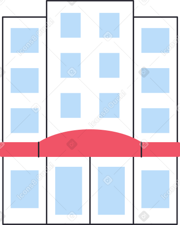 small simple hotel Illustration in PNG, SVG