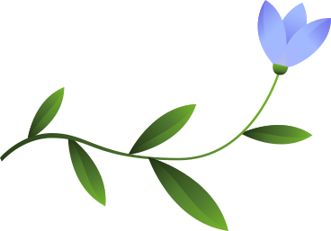curved stem with a blue bud PNG, SVG