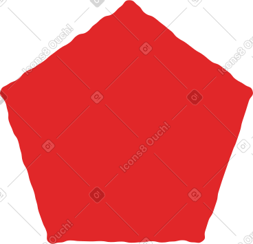 Red pentagon PNG, SVG