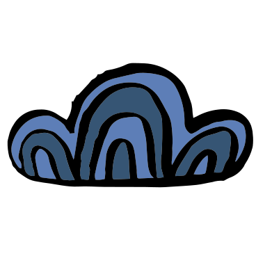blue wavy cloud PNG, SVG
