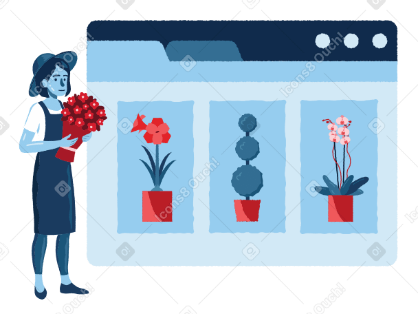 Online flower shop PNG, SVG