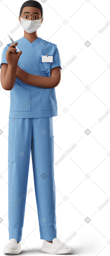 Doctor with syringe PNG, SVG