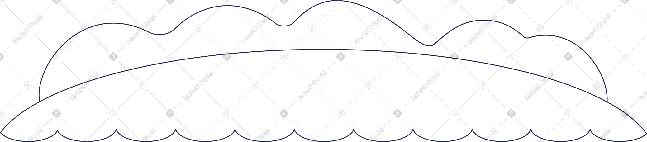 island background line PNG, SVG