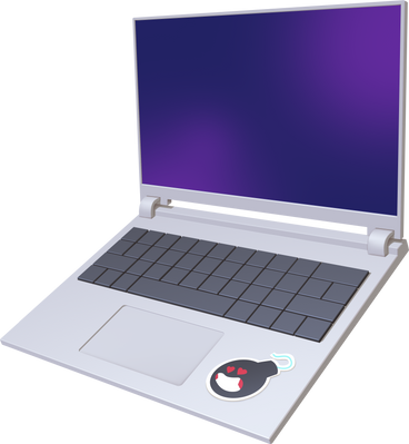 laptop with sticker PNG, SVG