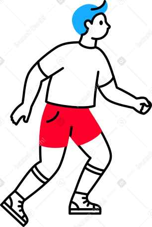 man pushing off with his right foot PNG, SVG
