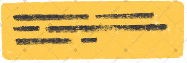 Yellow rectangle with black lines of text PNG, SVG